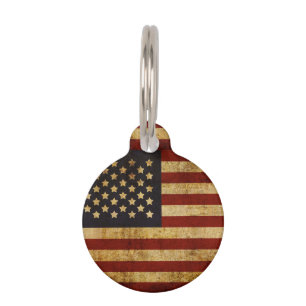 Médaillon Pour Animaux Drapeau américain patriotique grunge vintage des