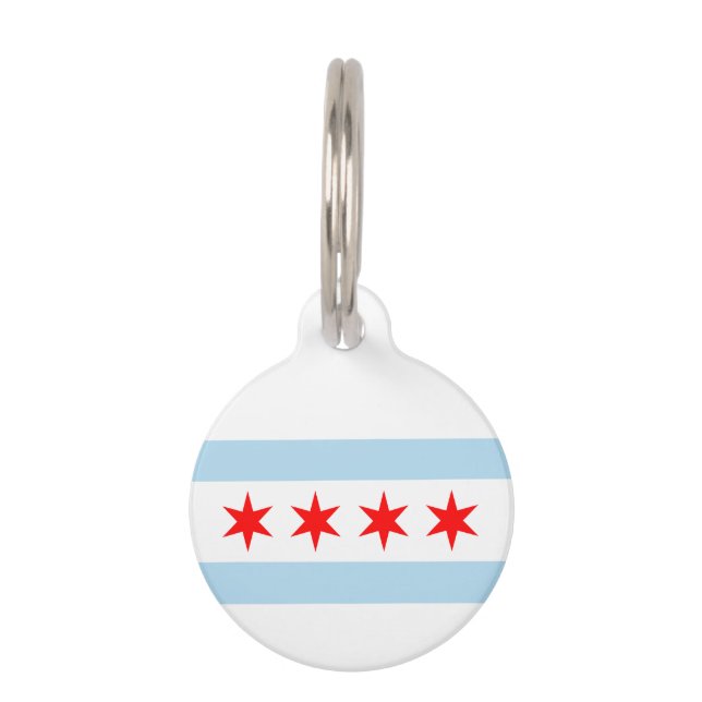 Médaillon Pour Animaux Drapeau de Chicago, l'Illinois (Devant)