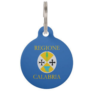 Médaillon Pour Animaux drapeau de la Calabre (région d'Italie)