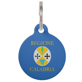 Médaillon Pour Animaux drapeau de la Calabre (région d'Italie)