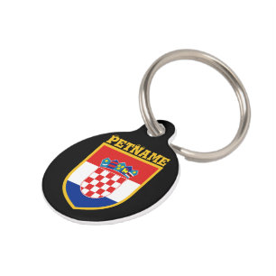 Médaillon Pour Animaux Drapeau de la Croatie personnalisé
