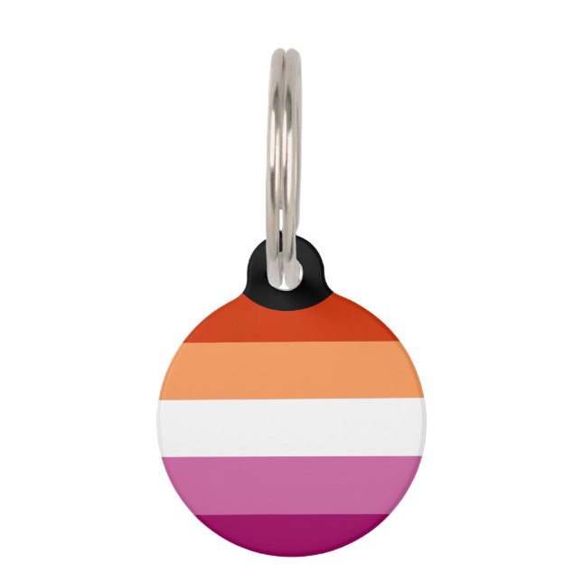 Médaillon Pour Animaux Drapeau de la fierté lesbienne (5 bandes) (Devant)
