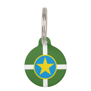 Médaillon Pour Animaux Drapeau de la ville de Jackson, Mississippi Pet ID