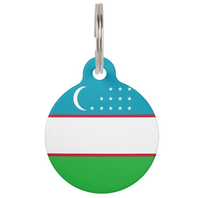 Médaillon Pour Animaux Drapeau de l'Ouzbékistan (Devant)