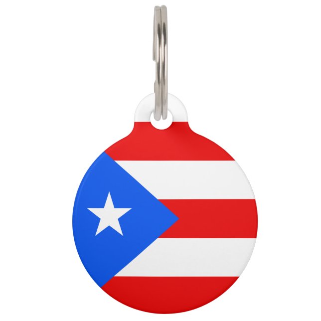 Médaillon Pour Animaux Drapeau de Porto Rico (Dos)