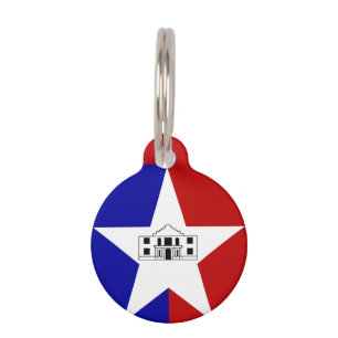 Médaillon Pour Animaux Drapeau de San Antonio, Texas Pet ID balise