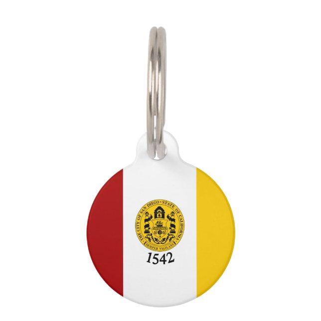 Médaillon Pour Animaux Drapeau de San Diego, Californie (Devant)