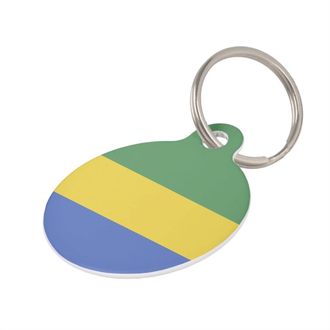 Médaillon Pour Animaux Drapeau Gabon (Côté )