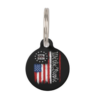 Médaillon Pour Animaux Drapeau patriotique Nous Le Peuple 1776 2026
