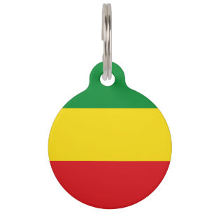 Médaillon Pour Animaux Drapeau rastafarien Rasta Ethiopie