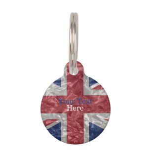 Médaillon Pour Animaux Drapeau Union Jack - Crinké