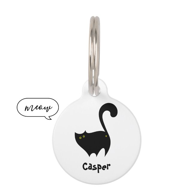 Médaillon Pour Animaux Drôle Cheeky Black Cat Butt Cartoon (Créateur téléchargé)