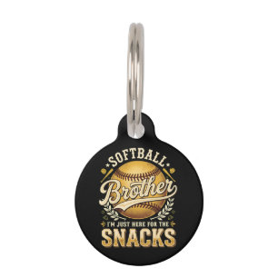Médaillon Pour Animaux Drôle Frère de Softball Snacks Sports
