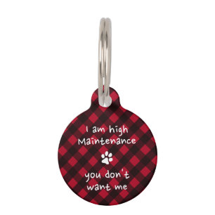 Médaillon Pour Animaux Drôle personnalisé Buffle Rouge Plaid Chien Chien
