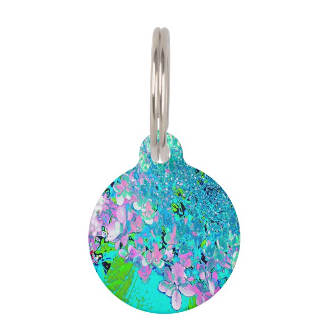 Médaillon Pour Animaux Élégant Limelight rose et bleu Hydrangea (Devant)