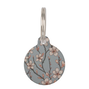 Médaillon Pour Animaux Élégant Motif Fleur rose Douce Fleur Fleur de Ceri
