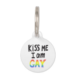 Médaillon Pour Animaux Embrasse-moi je suis gay