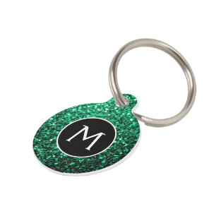 Médaillon Pour Animaux Emerald Green fausse parties scintillant scintille