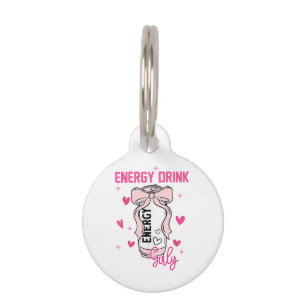 Médaillon Pour Animaux Energy Drink Girly Drôle Boire Amoureux Design