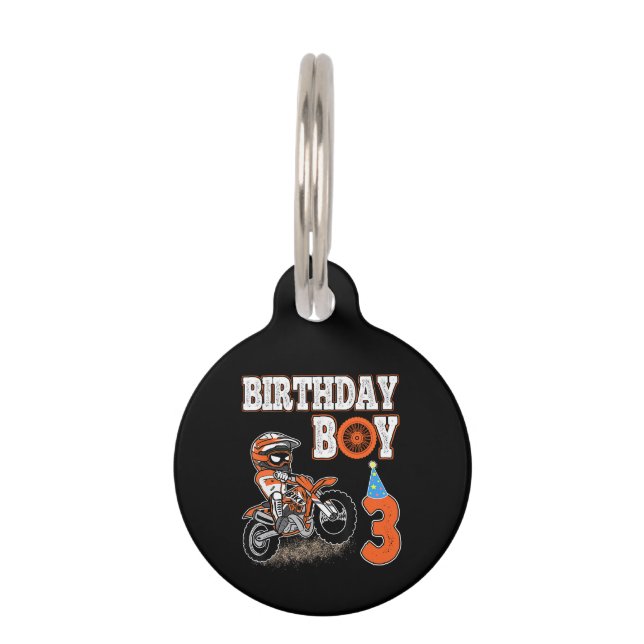 Médaillon Pour Animaux Enfant de 3 ans - Enfant d'anniversaire - Vélo de  (Devant)