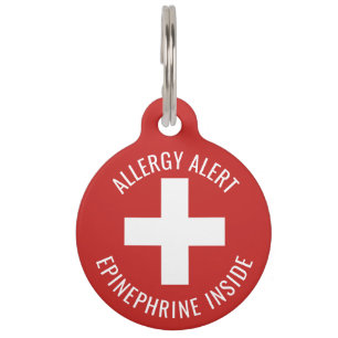 Médaillon Pour Animaux Enfants Alerte allergique Epinephrine à l'intérieu