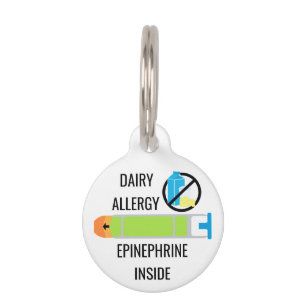 Médaillon Pour Animaux Enfants Allergie Laitière Épinephrine à l'intérieu