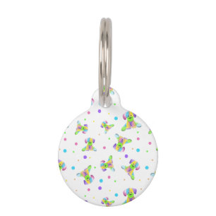 Médaillon Pour Animaux enfants arc-en-ciel chien chiot pois couleurs vive