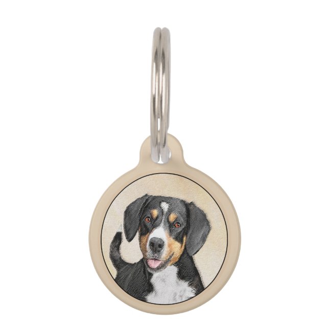Médaillon Pour Animaux Entlebucher Mountain Dog Peinture - Art original (Devant)