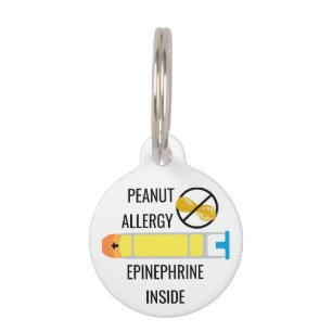 Médaillon Pour Animaux Épinephrine d'allergie à l'arachide des enfants à 