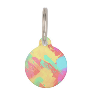 Médaillon Pour Animaux Été jaune menthe orange corail rose