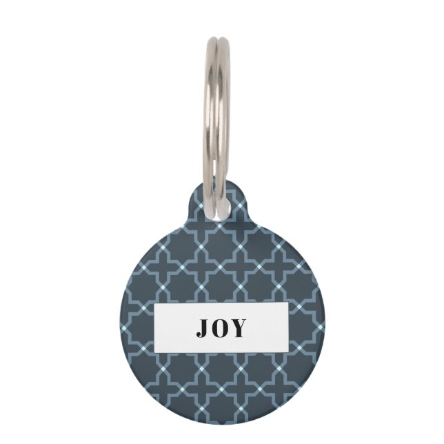 Médaillon Pour Animaux Étiquette à motifs étoile grise charbon personnali (Devant)