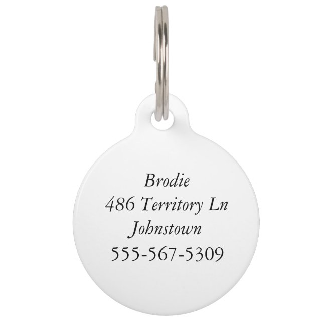 Médaillon Pour Animaux Étiquette anglaise de bouledogue (Dos)