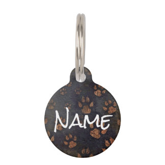 Médaillon Pour Animaux Étiquette boueuse d'animal familier de Pawprint
