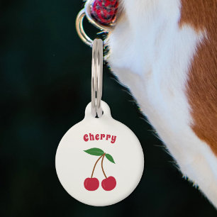 Médaillon Pour Animaux Étiquette cerise