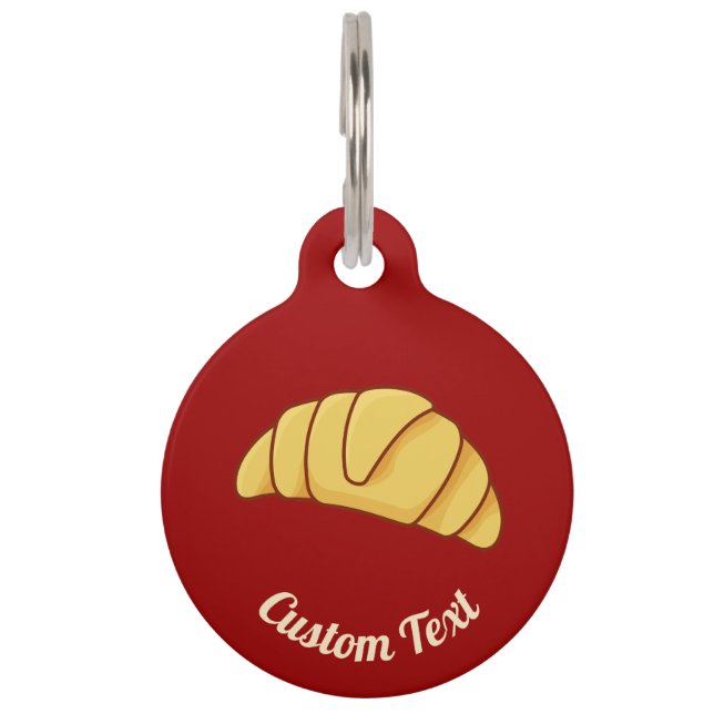 Médaillon Pour Animaux Étiquette Croissant Pet ID (Devant)