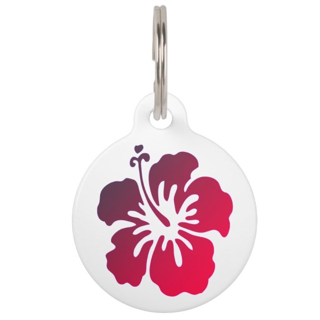 Médaillon Pour Animaux Étiquette customisée d'animal familier de fleur de (Devant)