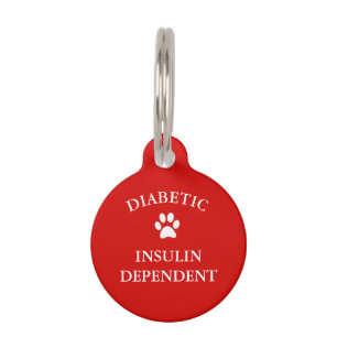 Médaillon Pour Animaux Étiquette d'alerte Médicale diabétique