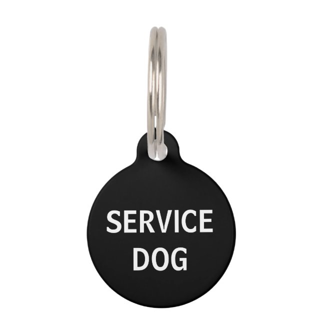 Médaillon Pour Animaux Étiquette d'animal familier de chien de service (Devant)