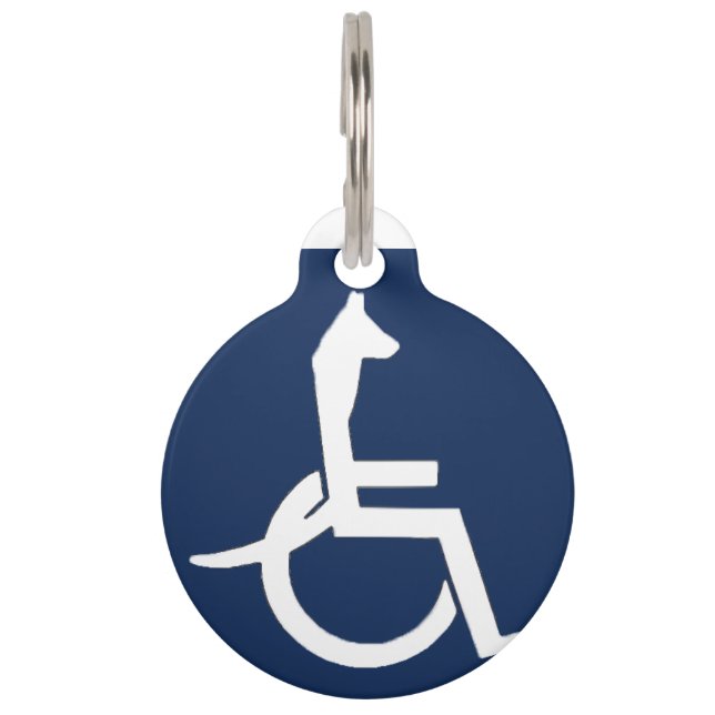 Médaillon Pour Animaux Étiquette d'animal familier de fauteuil roulant de (Devant)