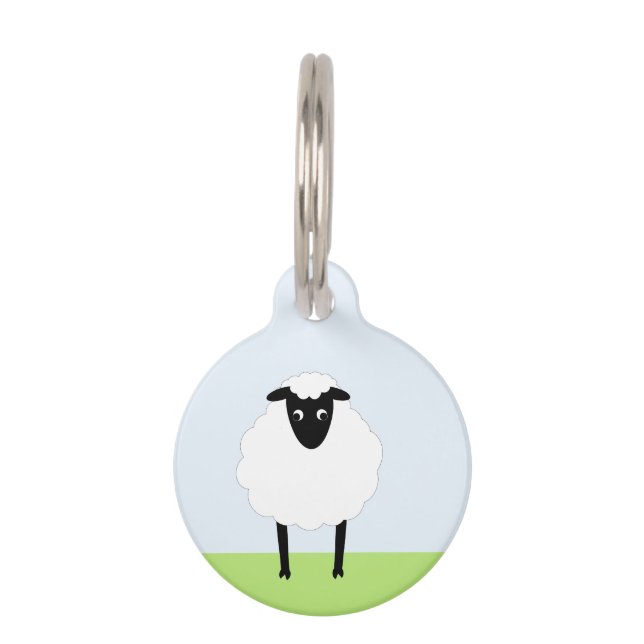 Médaillon Pour Animaux Étiquette de chat de l'agneau (Devant)