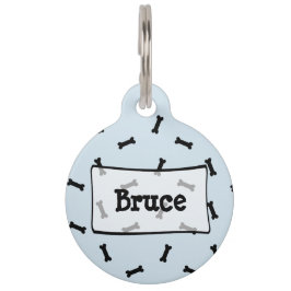 Médaillon Pour Animaux Étiquette de chien mignonne bleue personnalisée