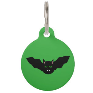Médaillon Pour Animaux Étiquette de chien personnalisée Chauve-souris au