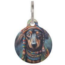 Étiquette de chien personnalisée Groovy Retro Hipp