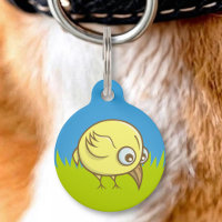Étiquette de compagnie de dessin animé d'oiseau ja