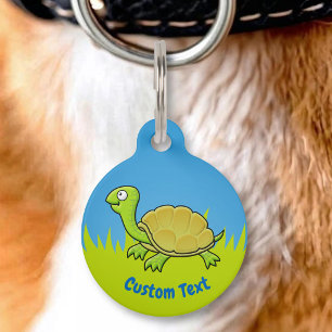 Médaillon Pour Animaux Étiquette de compagnie Tortue de dessin animé