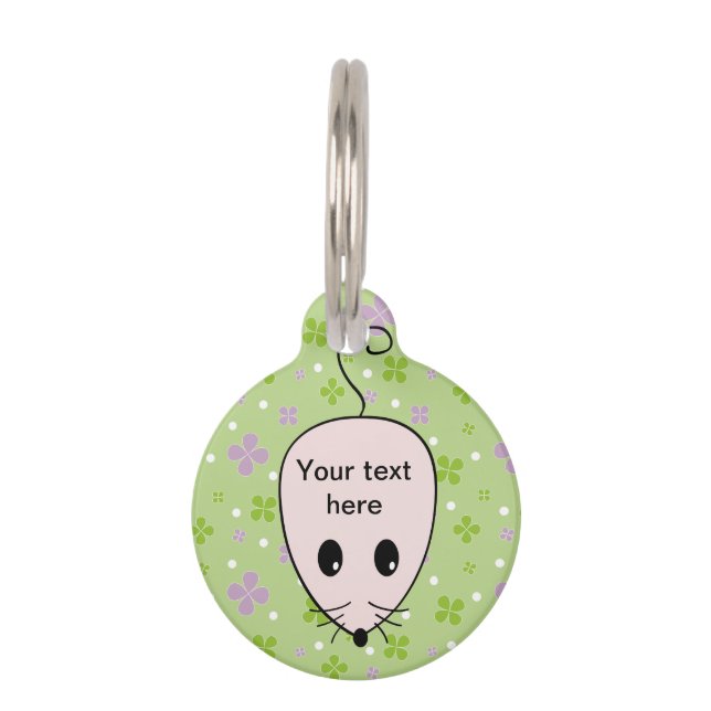Médaillon Pour Animaux Étiquette de la souris (Devant)