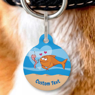 Médaillon Pour Animaux Étiquette de nom de compagnie de poisson et d'appâ
