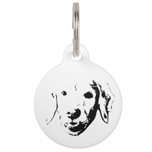 Médaillon Pour Animaux Étiquette de visage heureux