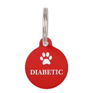 Médaillon Pour Animaux Étiquette "DIABÉTIQUE" d'animal familier de