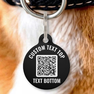 Médaillon Pour Animaux Étiquette d'identification de l'animal avec code Q